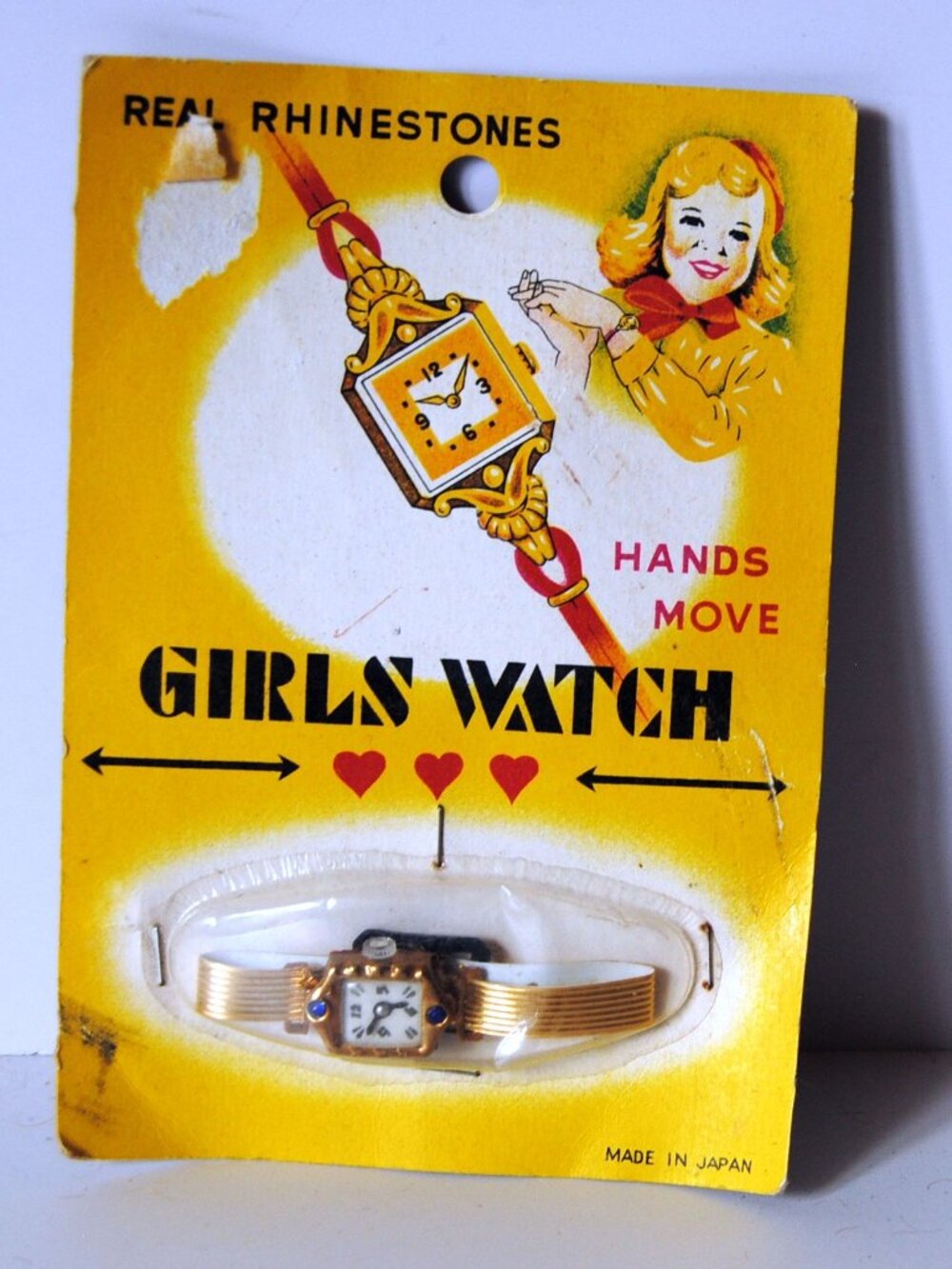 Vintage 1950's Dime Store Girls Watch w/rhinestones